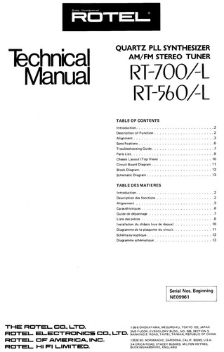 Manuel service rotel - service,